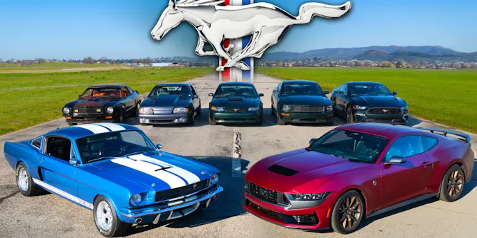 CarWow Multi-Generational Mustang Drag Race Video