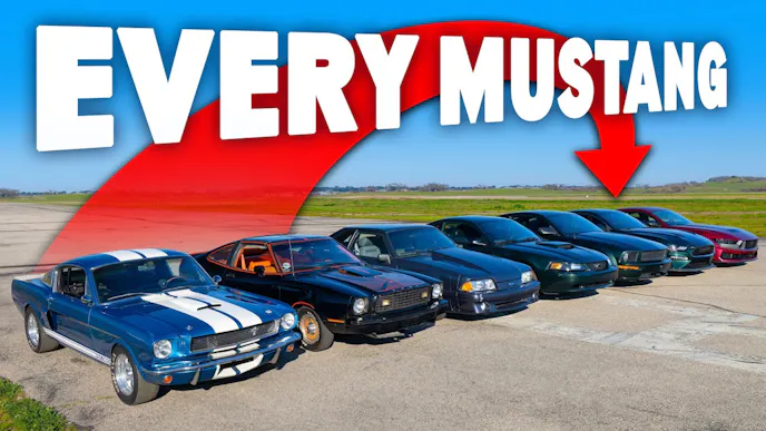CarWow Multi-Generational Mustang Drag Race Video